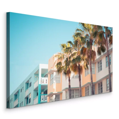 Canvas Tropische architectuur van de stedelijke kust uit de jaren zestig