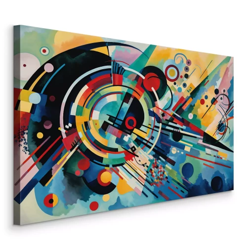 Canvas Kleurrijke abstractie geïnspireerd op het werk van Wassily