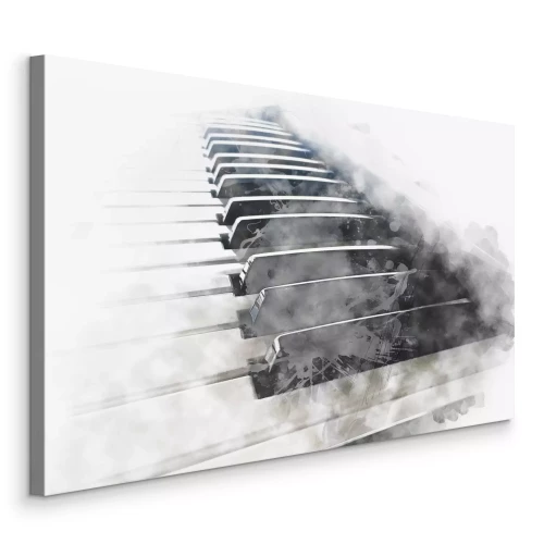 Canvas Zwarte en witte pianotoetsen