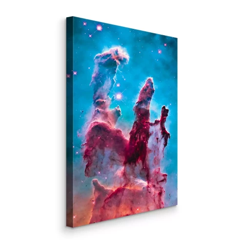 Canvas Roze pilaren van de schepping in de ruimte