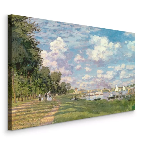 Canvas Een charmant pad langs de rivier en het bos