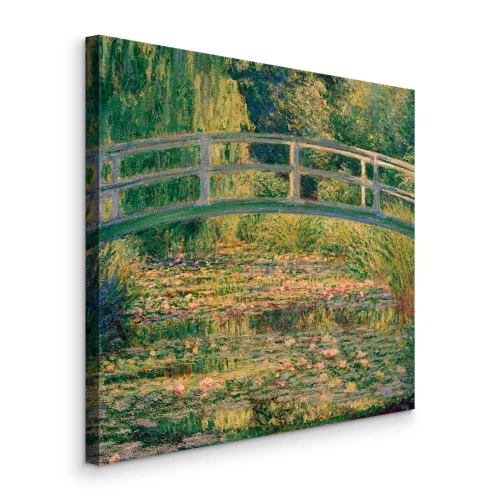 Canvas Harmonie van groen en water in een Japanse tuin