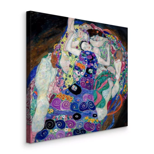 Canvas Landschap met patronen en abstracte vrouwelijke silhouetten