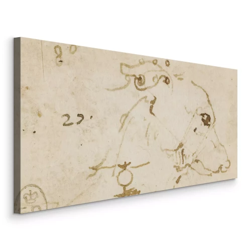 Canvas Studie van een hondenkop in renaissancestijl