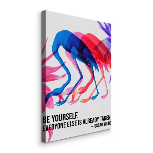Canvas Oscar Wilde&#39;s Flamingo&#39;s Citaat