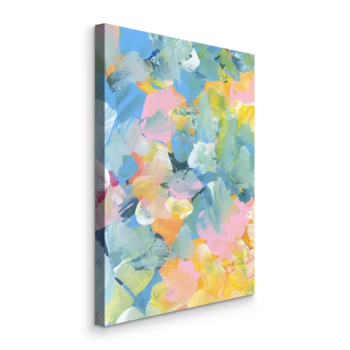 Canvas Een schilderachtige compositie met pasteltinten van verf