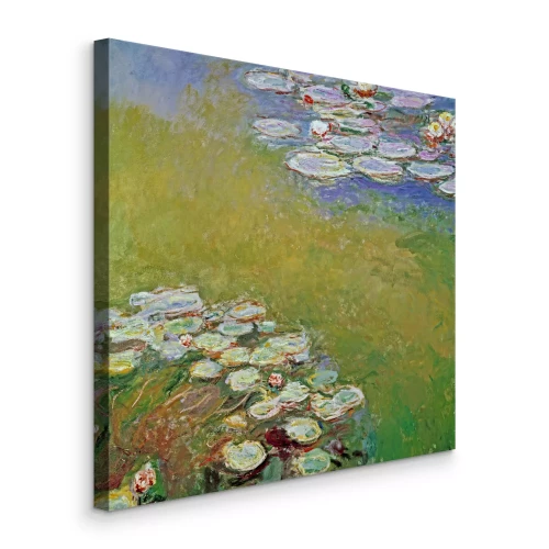 Canvas Een pittoreske vijver met bloeiende waterlelies