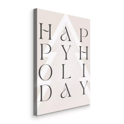 Canvas Kerstwensen met een kerstboom op de achtergrond