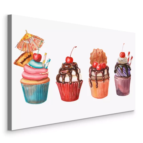 Canvas Kleurrijke dessertmuffins