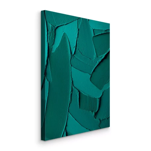 Canvas Groene verftextuur met duidelijke streken