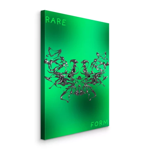 Canvas Zilveren abstracte structuur op een groene achtergrond