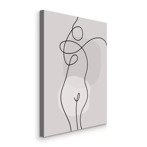 Canvas Abstract silhouet van een vrouw getekend met één lijn