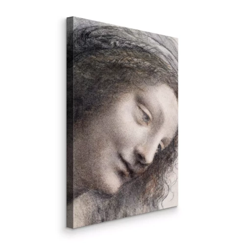 Canvas Een uitdrukking van subtiele contemplatie, een portret van een vrouw