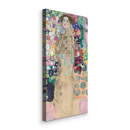 Canvas Maria Munk op een portret met een decoratieve achtergrond