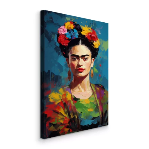Canvas Frida Kahlo in een artistieke versie