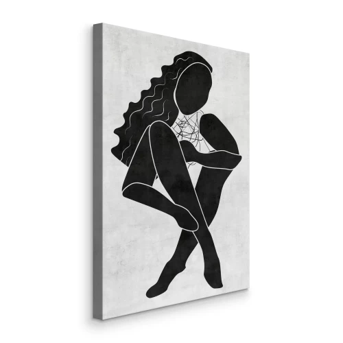 Canvas Minimalistisch vrouwelijk silhouet