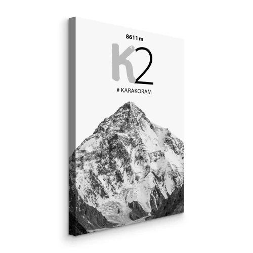 Canvas De top van de K2 met een handtekening