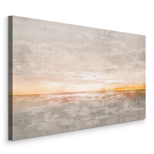 Canvas Zonsondergang boven de zee in een abstracte stijl