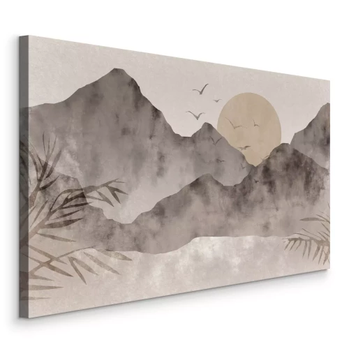 Canvas Berglandschap in Scandinavische stijl