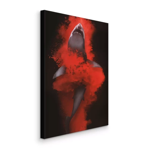 Canvas Een haai met een rode gloed