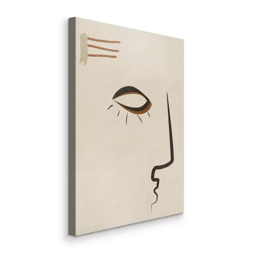 Canvas Geometrisch oog met rechte neuslijn