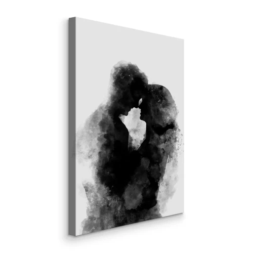 Canvas Nabijheid van een vrouw en een man in aquarelstijl