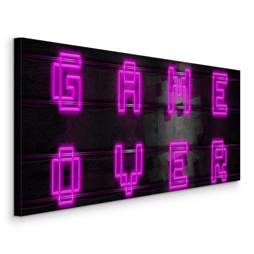 Canvas Neon GAME OVER-letters op een donkere achtergrond