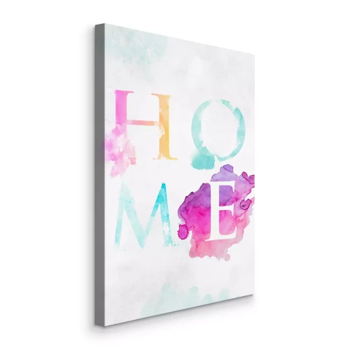 Canvas Aquarelschilderij van het woord &quot;huis&quot;