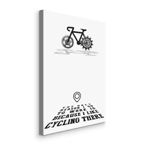 Canvas Fiets over zwarte letters
