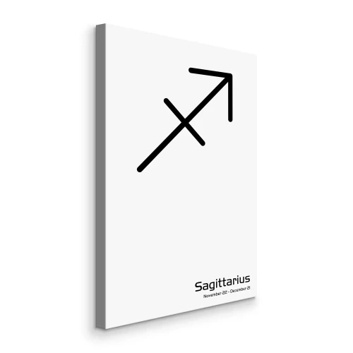 Canvas Astrologische typografie van het teken Boogschutter