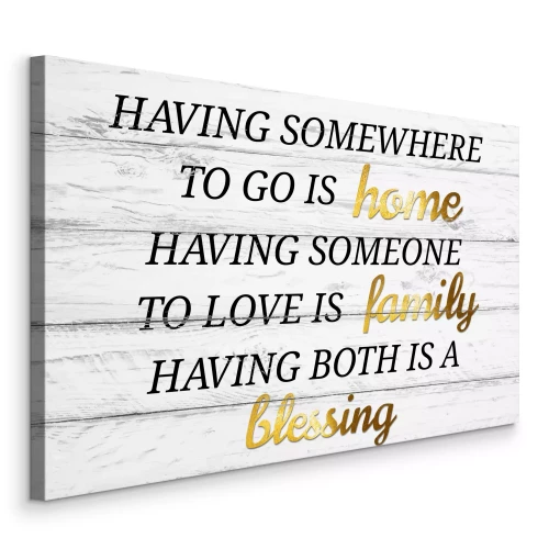 Canvas Decoratief bord over de waarde van het huis