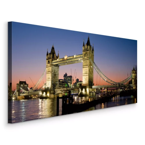 Canvas Avondlichten van de Tower Bridge