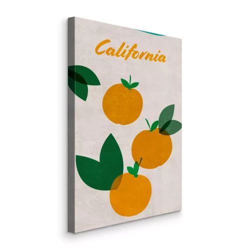 Canvas Californische sinaasappels in grafische stijl