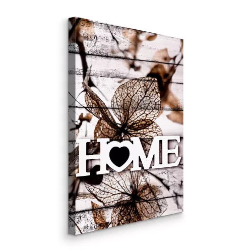 Canvas Typografie over een huis met een natuurthema