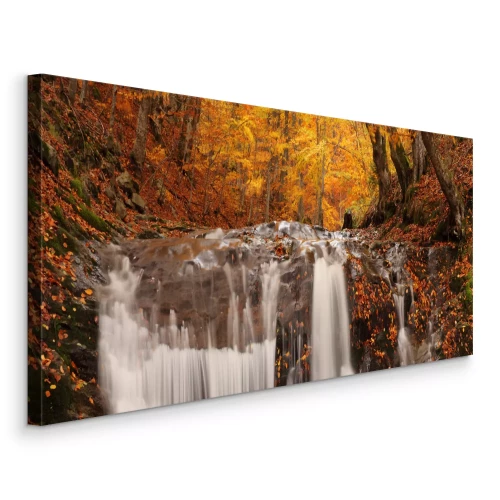 Canvas Boswaterval in herfstlandschap