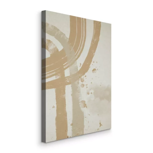 Canvas Beige abstractie met brede lijnen