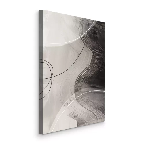 Canvas Golvende vormen in monochromatische kleuren