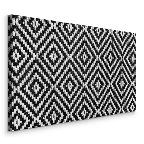 Canvas Zwart-wit ruitstructuurpatroon