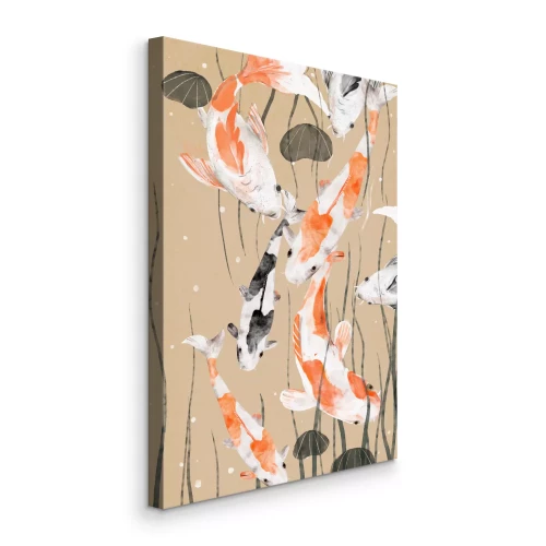 Canvas Koi-vissen in schilderachtige stijl