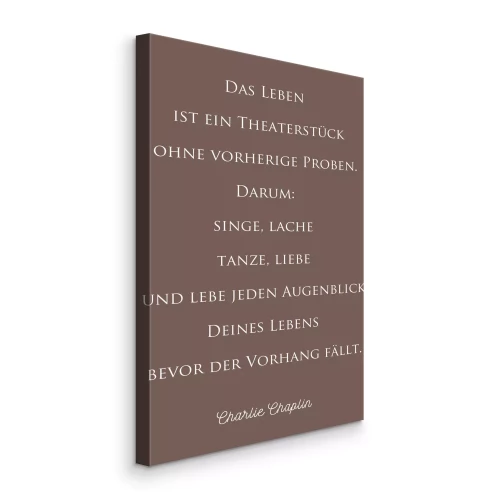 Canvas Een inscriptie over geluk en het moment op een bruine achtergrond