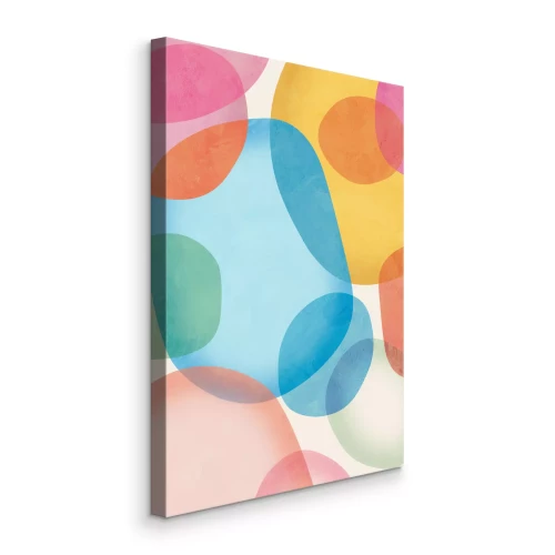 Canvas Kleurrijke doorschijnende verfvlekken