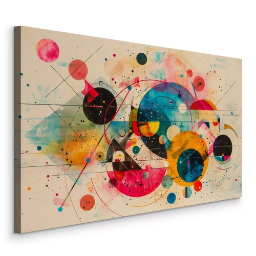 Canvas Een kleurrijke abstractie met cirkels geïnspireerd op de werken van Kandinsky