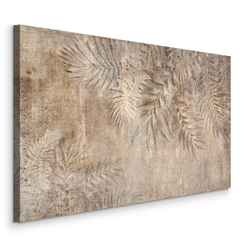 Canvas Delicate palmbomen in zandbruine tinten