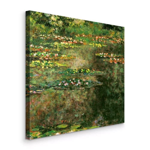 Canvas Kleurrijke waterlelietuin