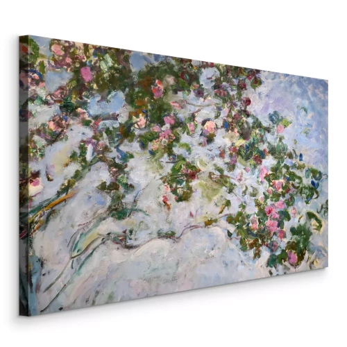 Canvas Een delicate aquarel van bloemen gewikkeld in bladeren