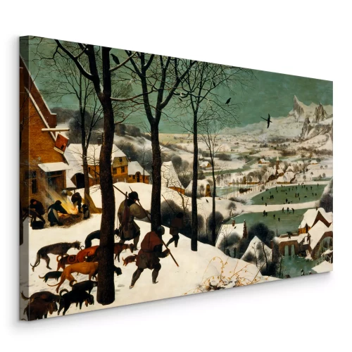 Canvas Een ijskoude ochtend in een winterstad