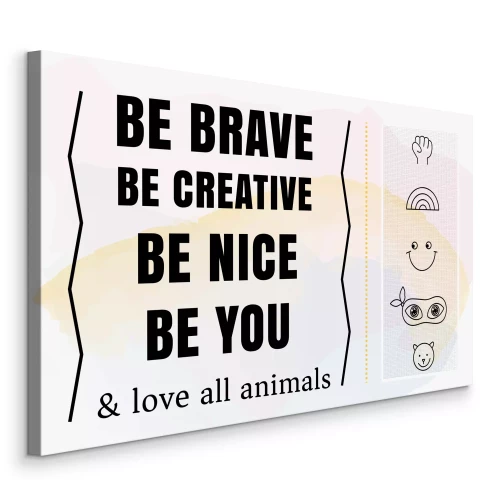 Canvas Een inscriptie die actie en liefde motiveert