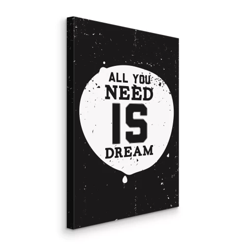 Canvas Typografische inscriptie over dromen