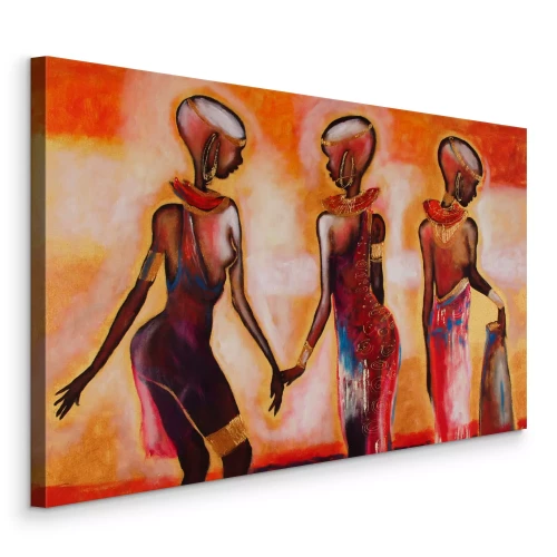 Canvas Meisjes in sierlijke Afrikaanse kostuums