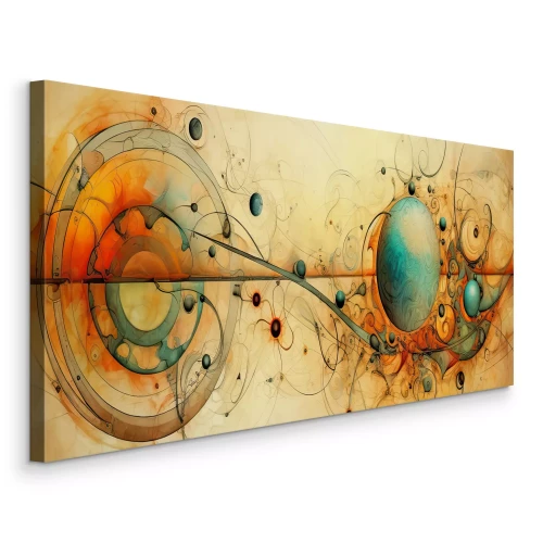Canvas Abstract patroon met bollen en verbindingen